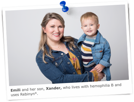 Emili and son with hemophilia b