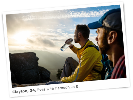 Clayton lives with hemophilia B and hikes