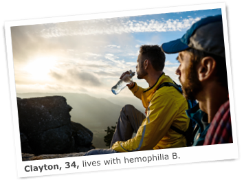 Clayton lives with hemophilia B and hikes