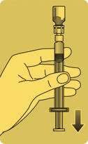 Invert the Rebinyn® vial to draw the solution into the syringe
