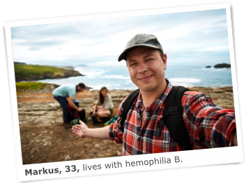 Markus lives with hemophilia B and still goes camping