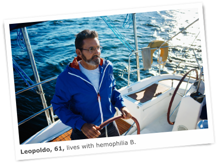 Leopoldo, who lives with hemophilia B, and is sailing