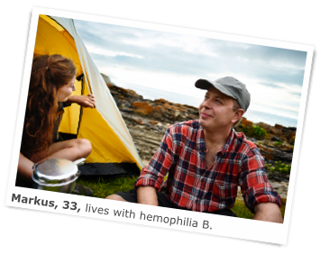 Markus lives with hemophilia B and still goes camping