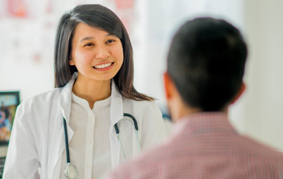 Doctor with patient