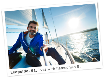 Leopoldo, who lives with hemophilia B, and is sailing