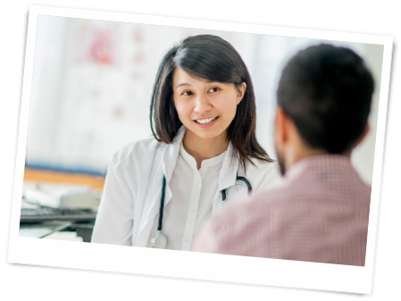 Doctor with patient
