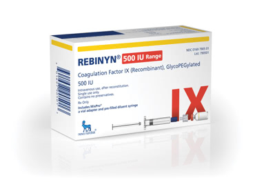 500 IU Range Package of Rebinyn® Coagulation Factor IX (Recombinant), GlycoPEGylated